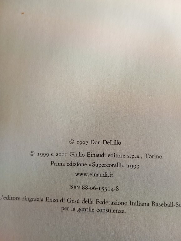 Underworld, Don Delillo, Einaudi, 2000