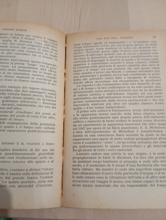 Uno, due, tre... infinito, George Gamow, BMM Mondadori, 1952, molto …