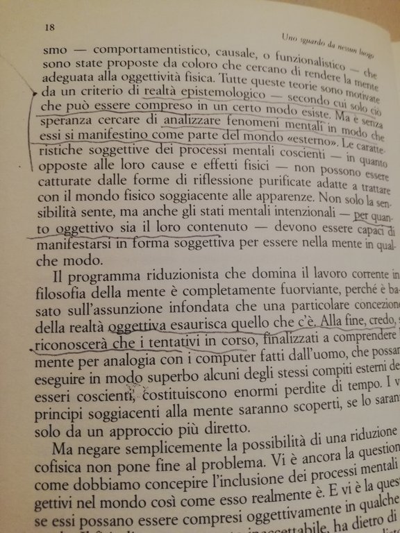 Uno sguardo da nessun luogo, Thomas Nagel, 1988, Il saggiatore