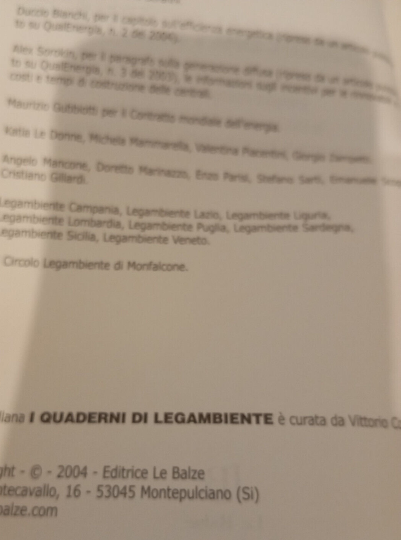 Uscire dal petrolio. Energia e mutamenti climatici, Legambiente, Le Balze, …