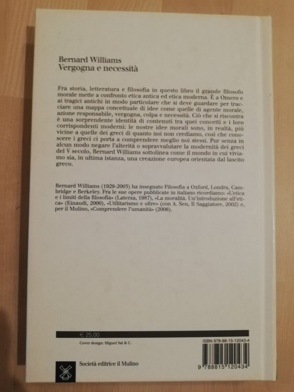 Vergogna e necessità, Bernard Williams, 2007, il Mulino