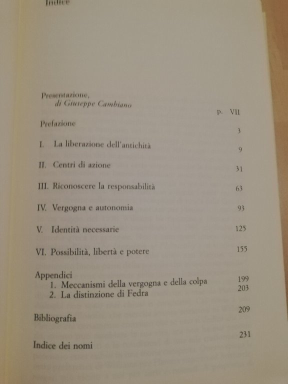 Vergogna e necessità, Bernard Williams, 2007, il Mulino