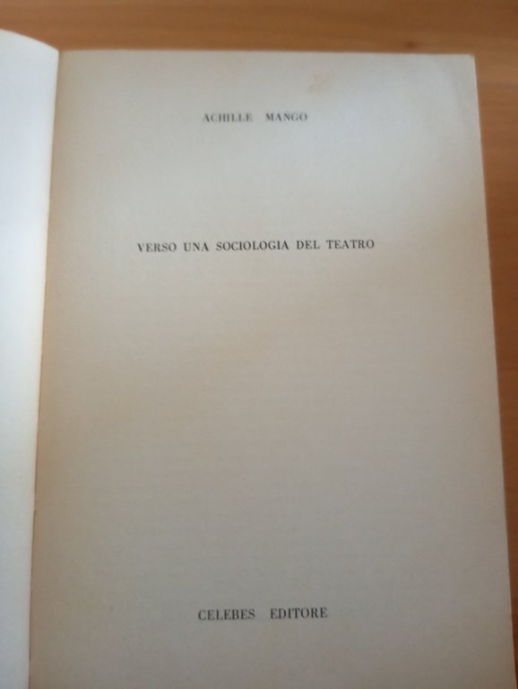 Verso una sociologia del teatro, Achille Mango, Celebes Editore, 1978 | Immagine Gallery 7