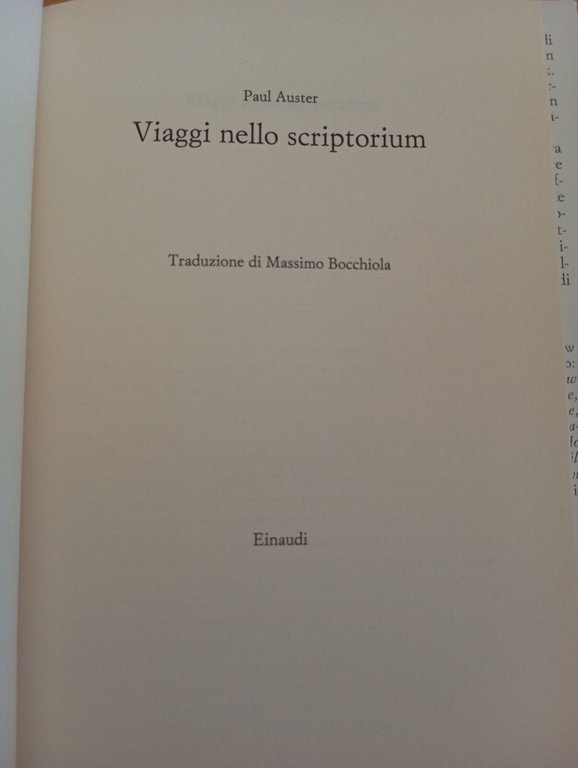 Viaggi nello scriptorium, Paul Auster, Einaudi, 2007