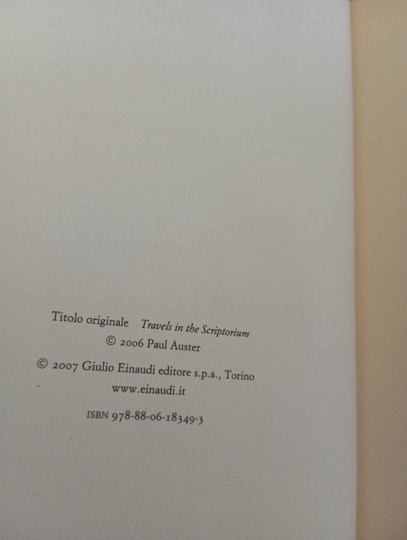 Viaggi nello scriptorium, Paul Auster, Einaudi, 2007