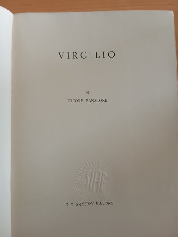 Virgilio, Ettore Paratore, Sansoni, 1961 | Immagine Gallery 10