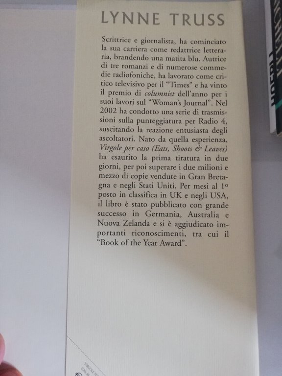 Virgole, per caso, Lyne Truss, 2005, Piemme, RARO, OTTIMO!