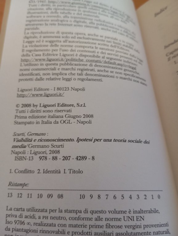 Visibilità e riconoscimento, per una teoria dei media, G. Scurti, …
