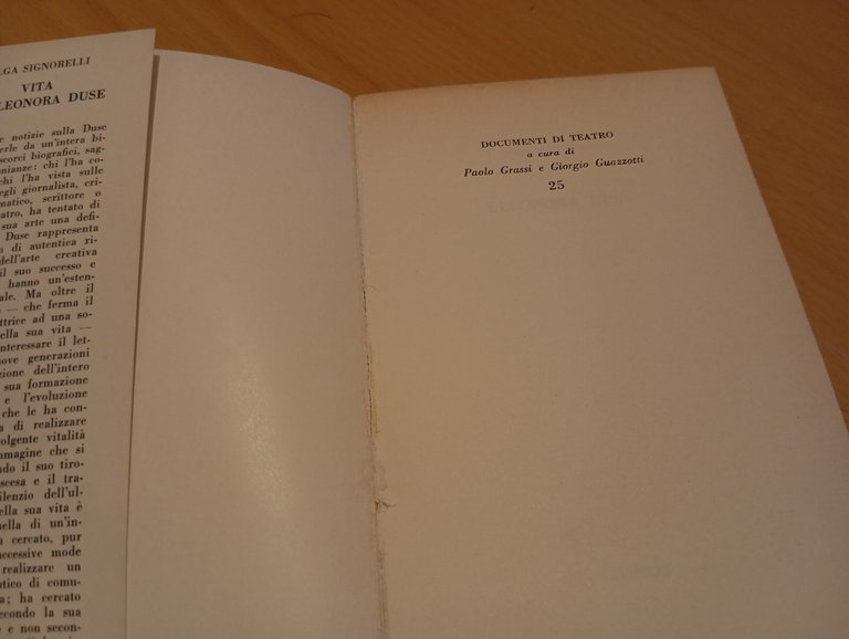 Vita di Eleonora Duse, Olga Signorelli, Cappelli, 1962