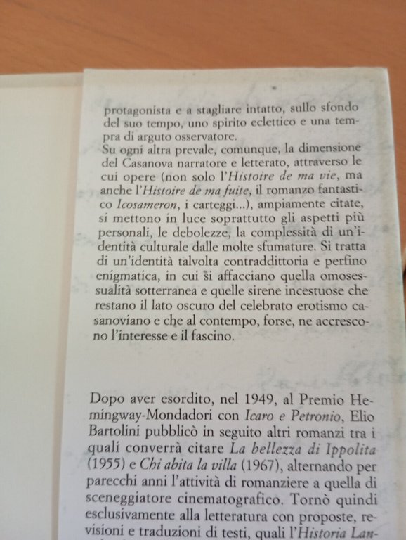 Vita di Giacomo Casanova, Elio Bartolini, Mondadori, 1998