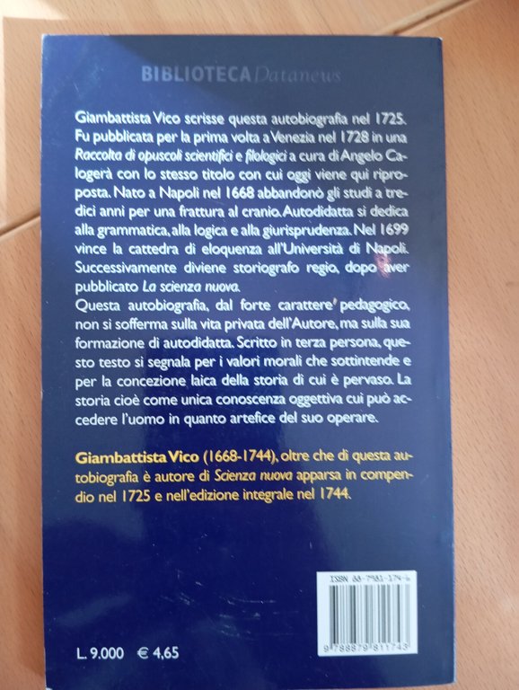 Vita di Giambattista Vico scritta da sé medesimo, 1725-28, 2001 | Immagine Gallery 7