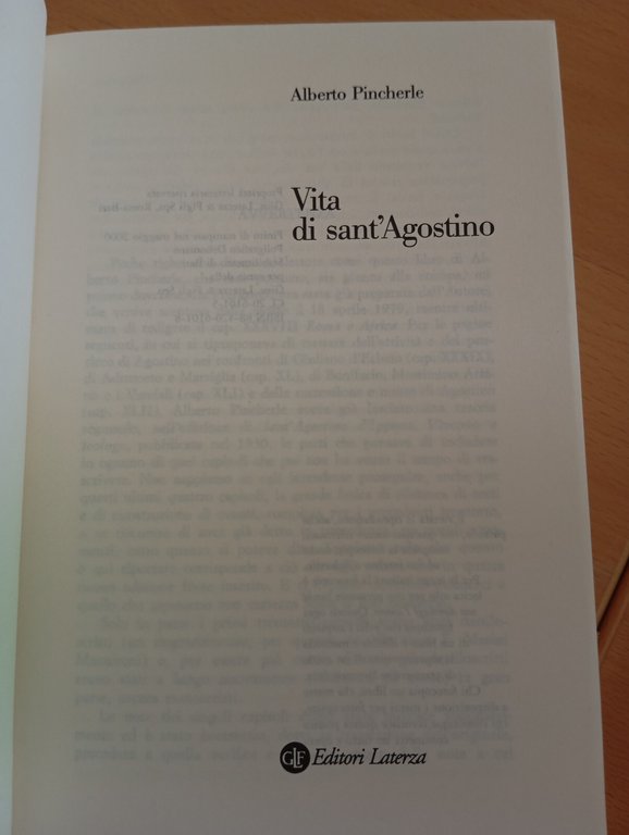 Vita di sant'Agostino, Alberto Pincherle, Laterza, 2000