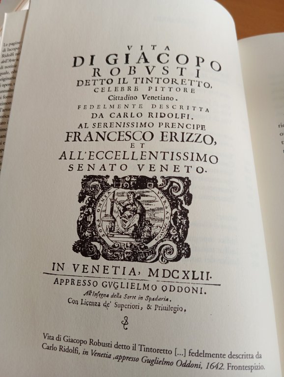 Vite dei Tintoretto, Carlo Ridolfi (1648), Filippi Editore, 1994