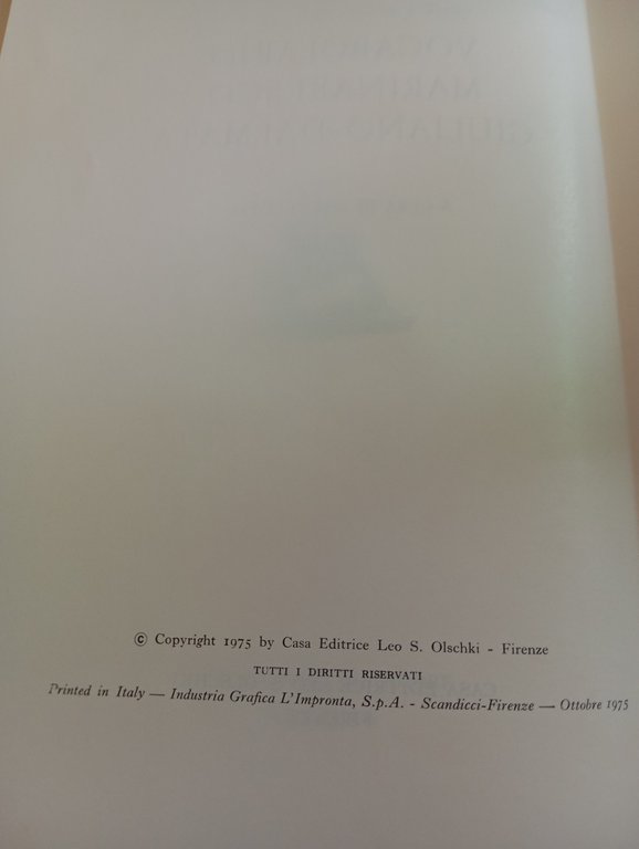 Vocabolario marinaresco Giuliano - Dalmata, Leo s. Olschki, 1975 | Immagine Gallery 6