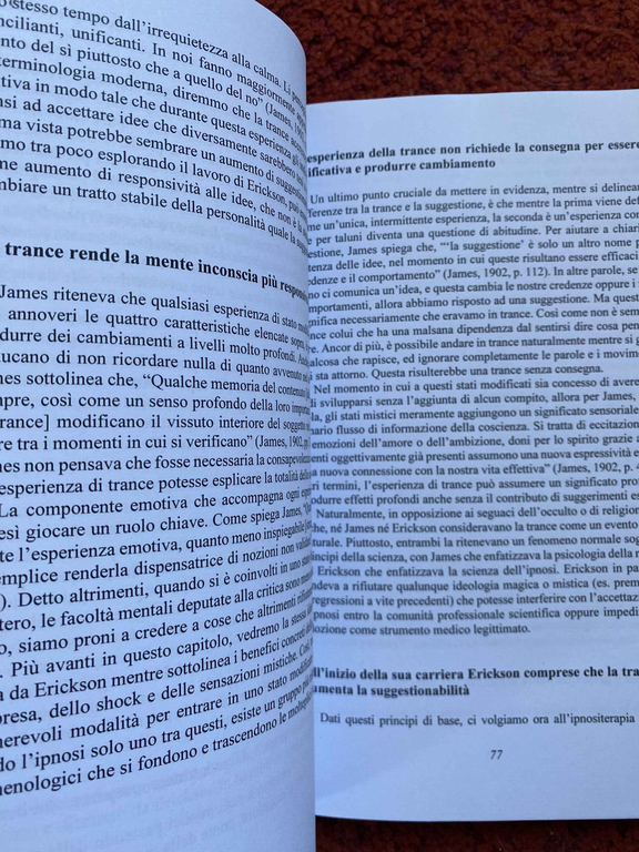 William James e milton Erickson. La cura della coscienza umana, …