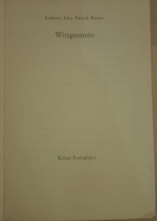 Wittgenstein, Anthony G. P. Kenny, Bollati Boringhieri, 1996