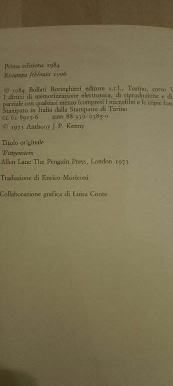 Wittgenstein, Anthony G. P. Kenny, Bollati Boringhieri, 1996