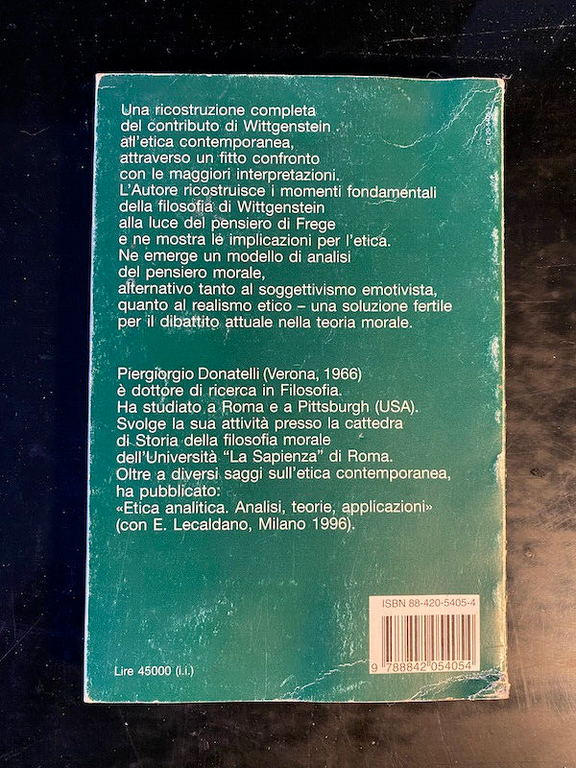 Wittgenstein e l'etica, Piergiorgio Donatelli, 1998, Laterza