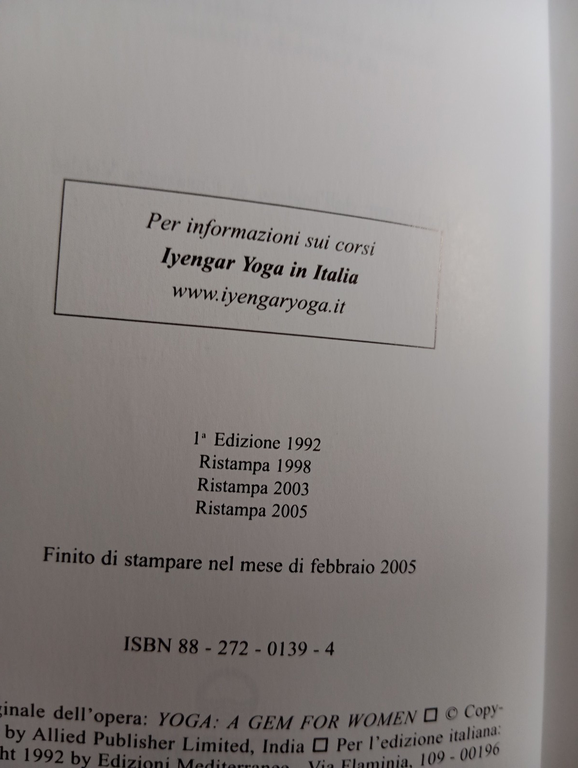 Yoga per la donna, gita s. iyengar, Edizioni mediterranee, 2005