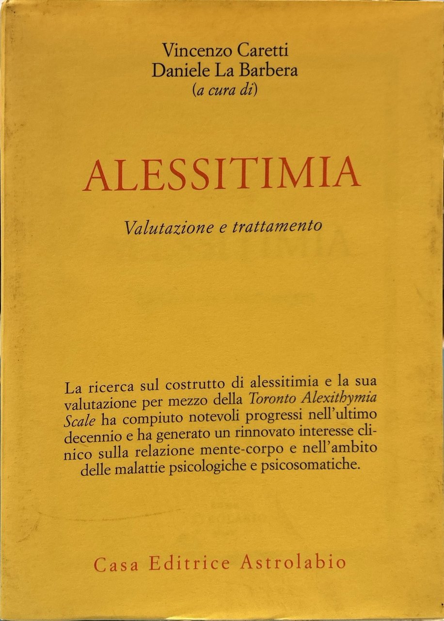 Alessitimia. Valutazione e trattamento
