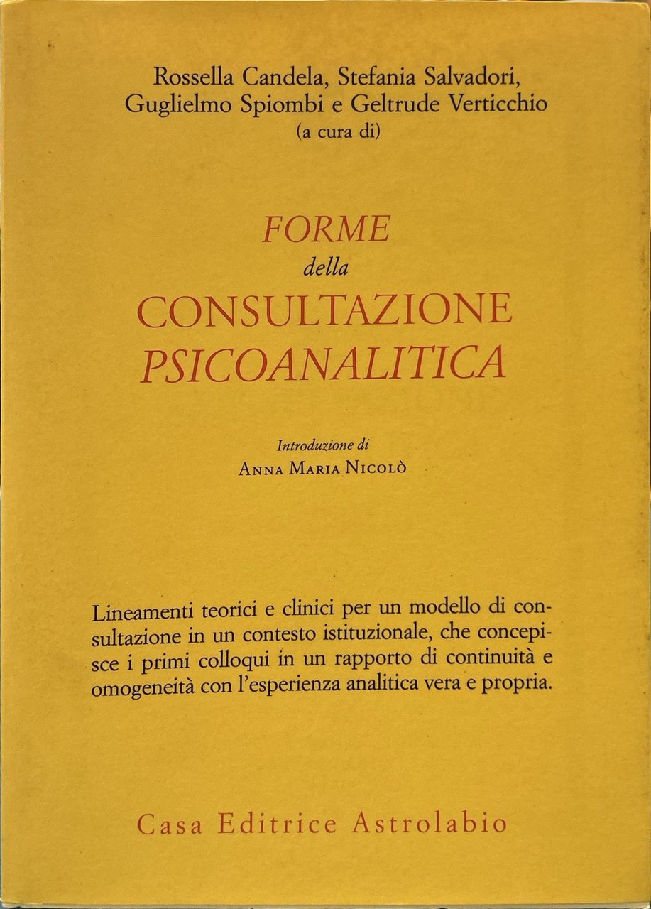 Forme della consultazione psicoanalitica