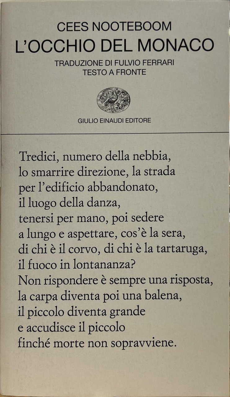 L'occhio del monaco. Testo originale a fronte | Immagine principale