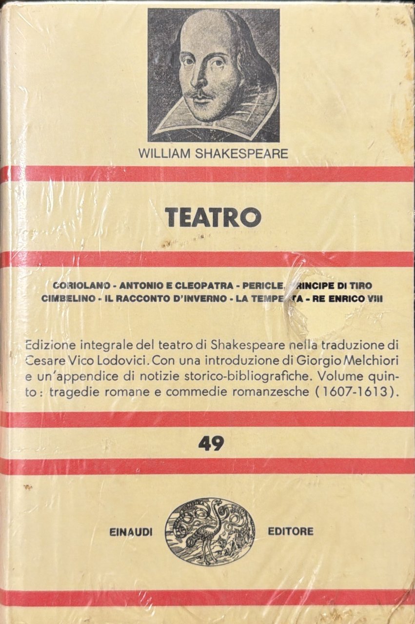 Teatro - Coriolano - Antonio e Cleopatra - Pericle, principe …