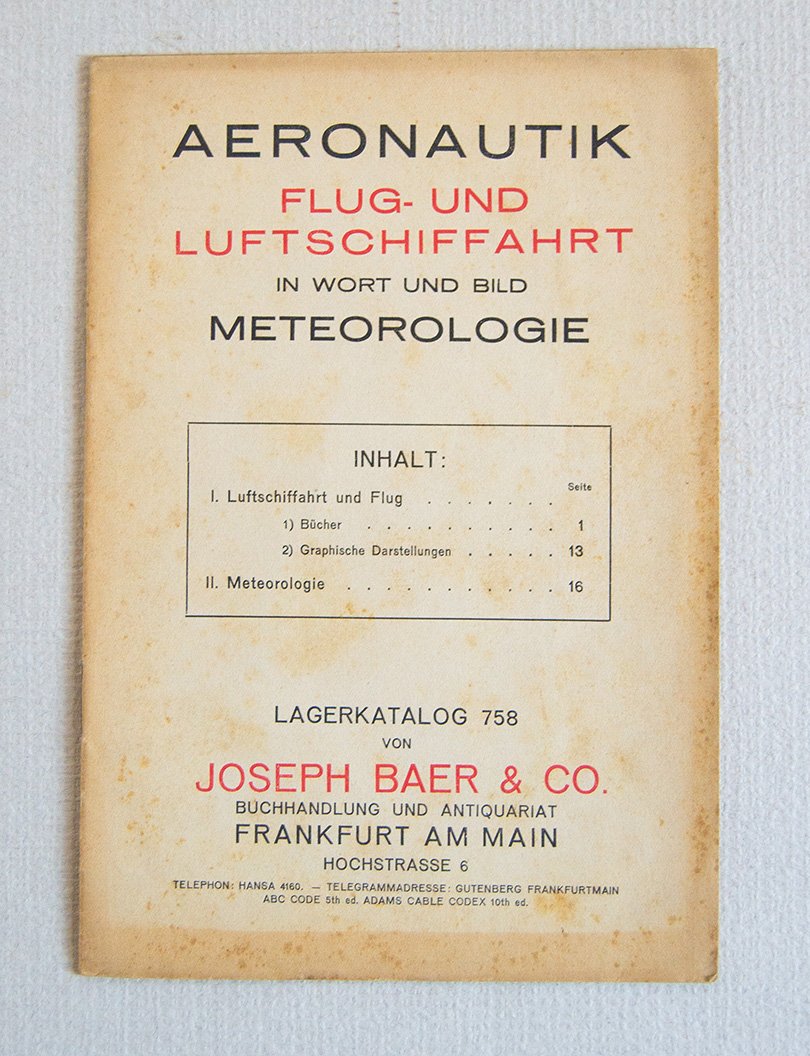 Aeronautik Flug - und Luftschffahrt in Wort und bild Meteorologie. …