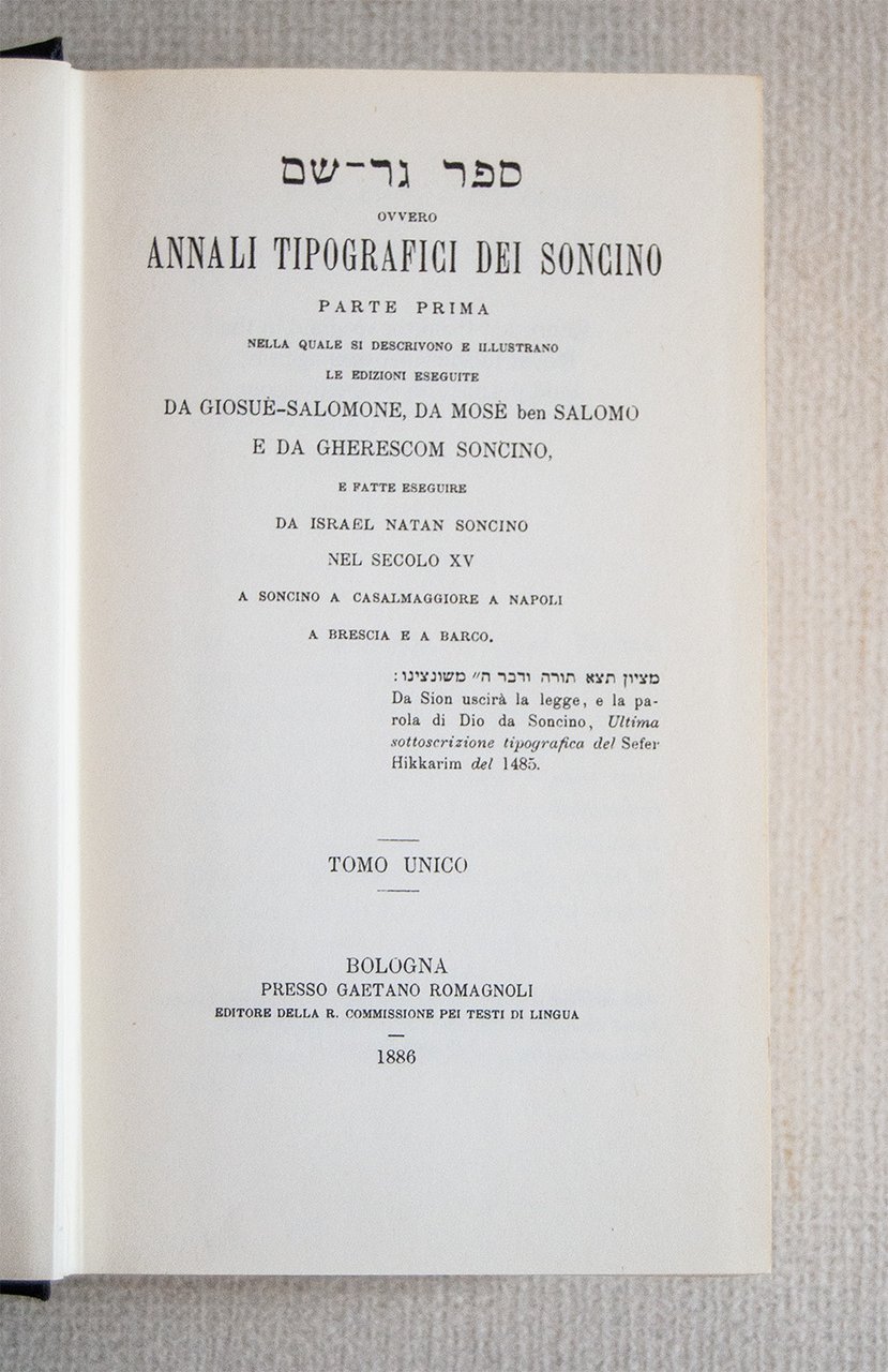 Annali tipografici dei Soncino.