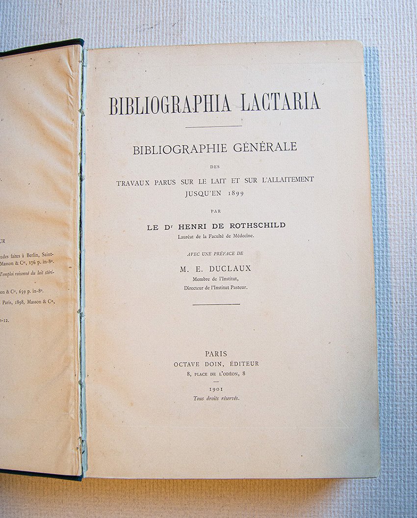 Bibliographia Lactaria. Bibliographie Générale des travaux parus sur le lait …