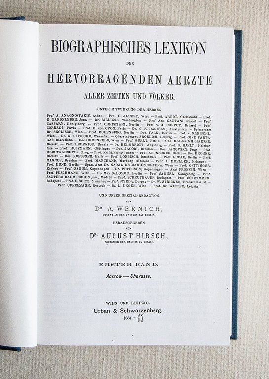 Biographisches Lexicon Hervorragenden Aerzte aller zeiten un volker.