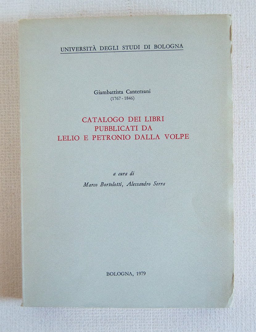 Catalogo dei libri publicati da Lelio e Petronio Dalla Volpe.