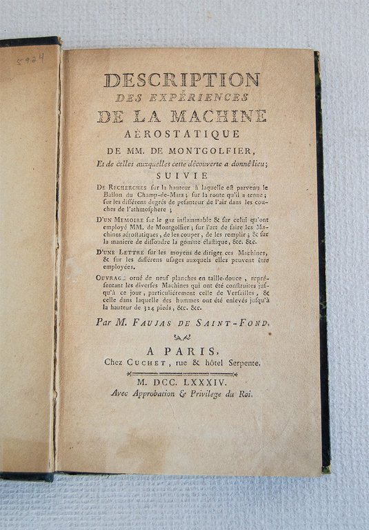 Description des expériences de la machine aérostatique de MM. Montgolfier, …