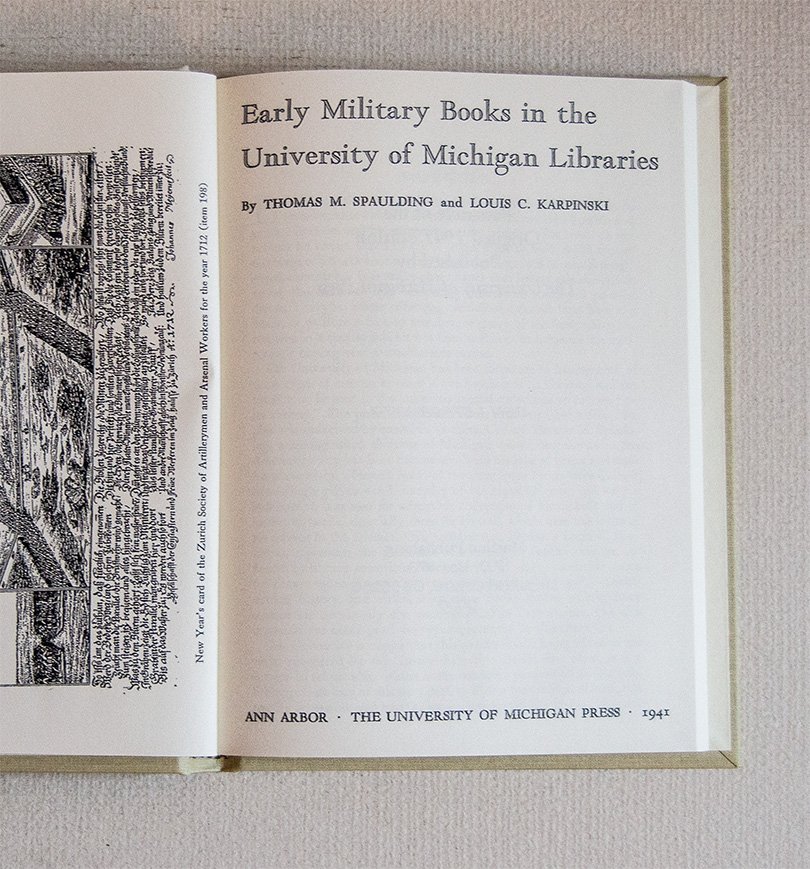 Early Military Books in the University of Michigan Libraries.