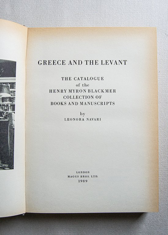 Greece and the Levant The Catalogue of the Henry Myron …