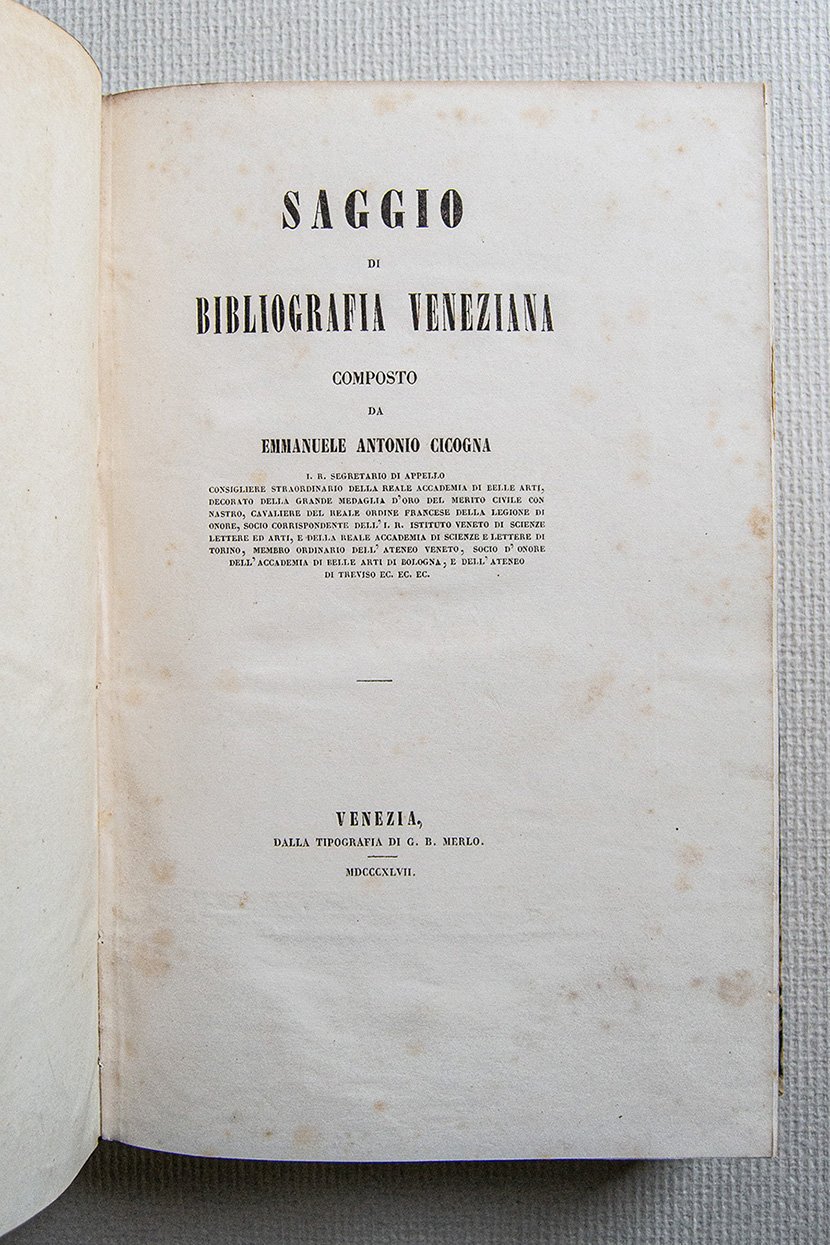 Saggio di Bibliografia Veneziana.