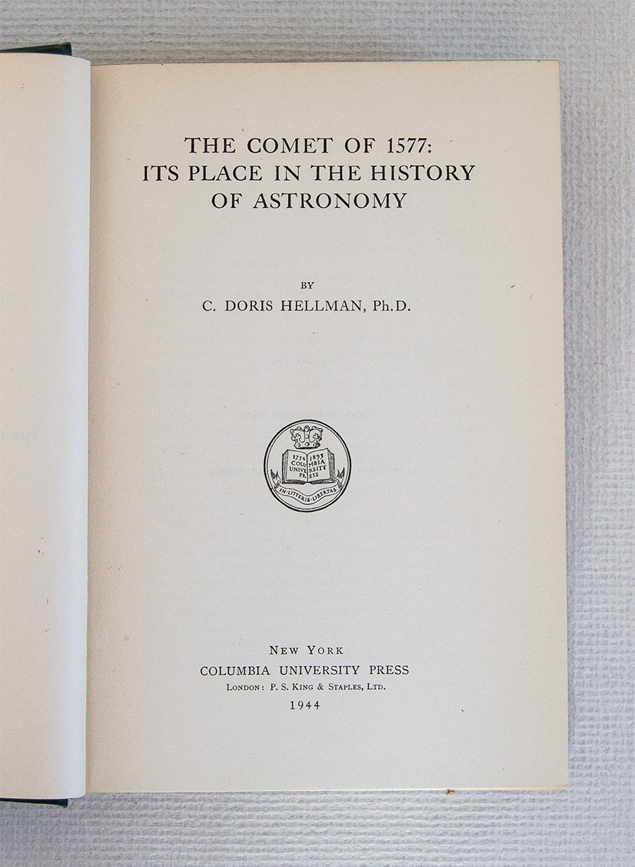 The Comet of 1577: Its Place in the History of …