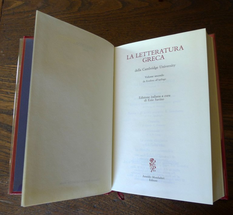 a cura E.Savino,LA LETTERATURA GRECA,2 voll.1989 Mondadori MERIDIANI[Cambridge | Immagine Gallery 7
