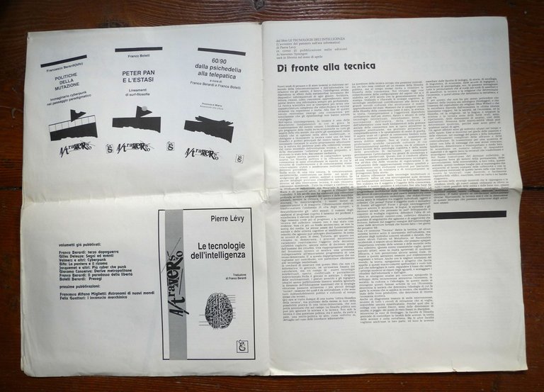 A/TRAVERSO Marzo 1992.FOGLIO ALEATORIO[Bologna,Bifo,Pierre Levy,informatica | Immagine Gallery 3