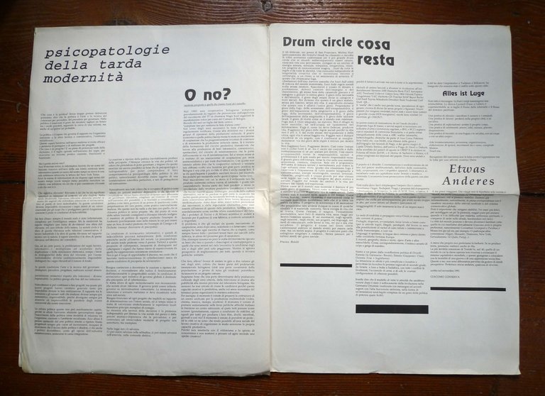 A/TRAVERSO Marzo 1992.FOGLIO ALEATORIO[Bologna,Bifo,Pierre Levy,informatica | Immagine Gallery 4