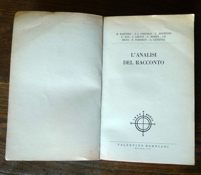 AA.VV.(Barthes,Greimas,Eco,Todorov,Genette)L'ANALISI DEL RACCONTO,1969 Bompiani | Immagine Gallery 3