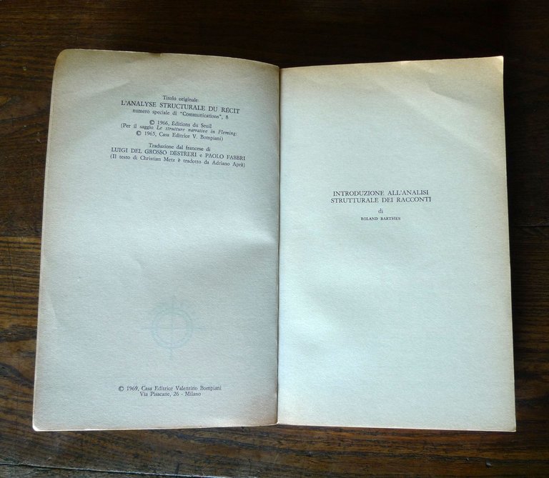 AA.VV.(Barthes,Greimas,Eco,Todorov,Genette)L'ANALISI DEL RACCONTO,1969 Bompiani | Immagine Gallery 4