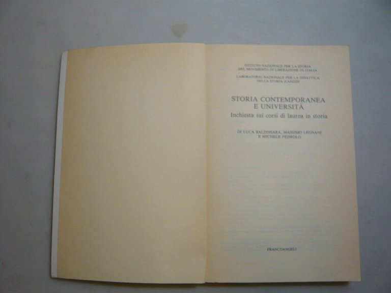 AA.VV,STORIA CONTEMPORANEA E UNIVERSITA,Milano,1993