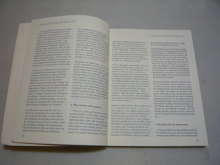 AA.VV.,THEATERSCHRIFT, n.1,Brussels,1992