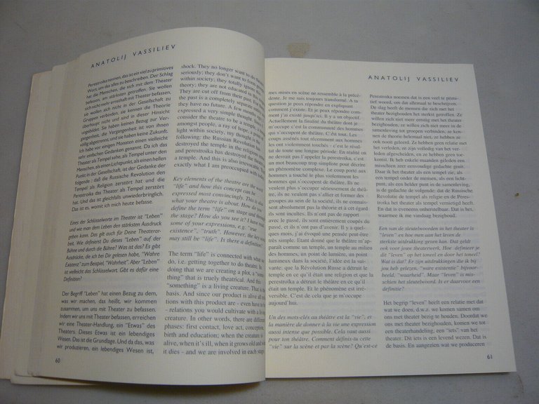 AA.VV.,THEATERSCHRIFT, n.1,Brussels,1992