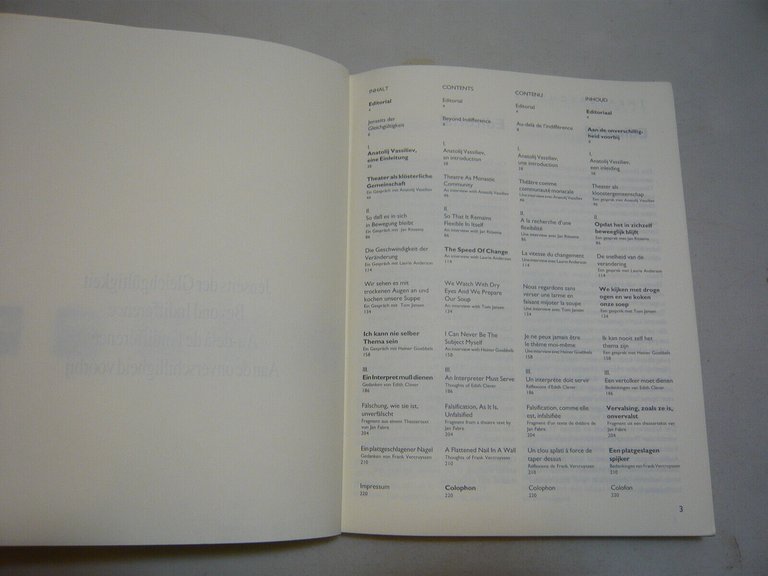 AA.VV.,THEATERSCHRIFT, n.1,Brussels,1992