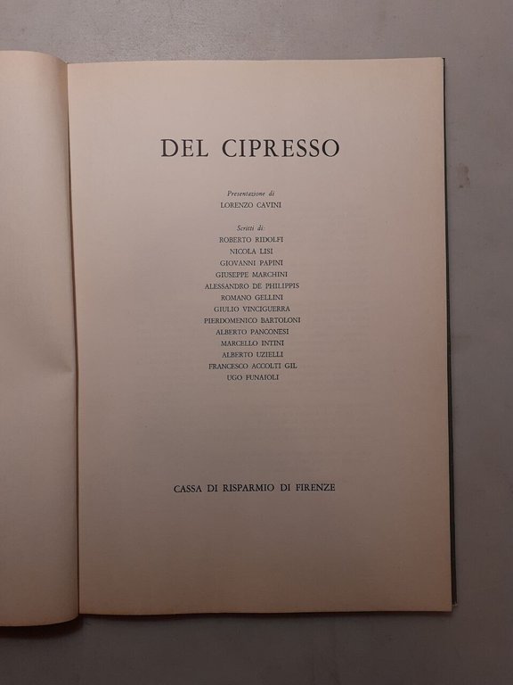 aavv,DEL CIPRESSO,Cassa di Risparmio di Firenze 1976[Lorenzo Cavini