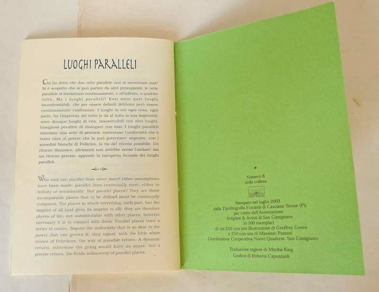 ABITARE QUI.LETTERE DALLA TOSCANA.LETTERS FROM TUSCANY,2003,San Gimignano