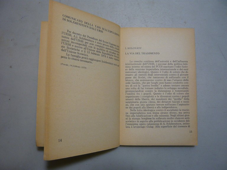 Agenzia Novosti,RISPOSTA A SOLZHENITSYN,Roma,1974