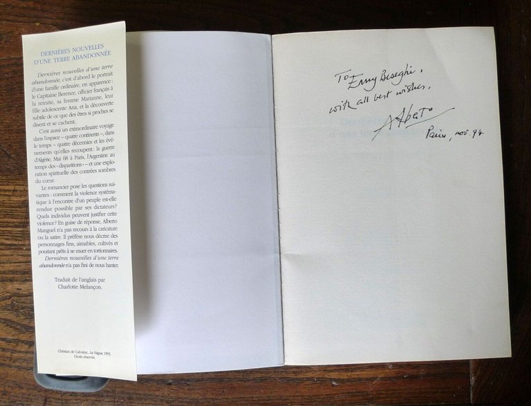 Alberto Manguel,DERNIÈRES NOUVELLES D'UNE TERRE ABANDONNÉE.Roman,1993 Seuil